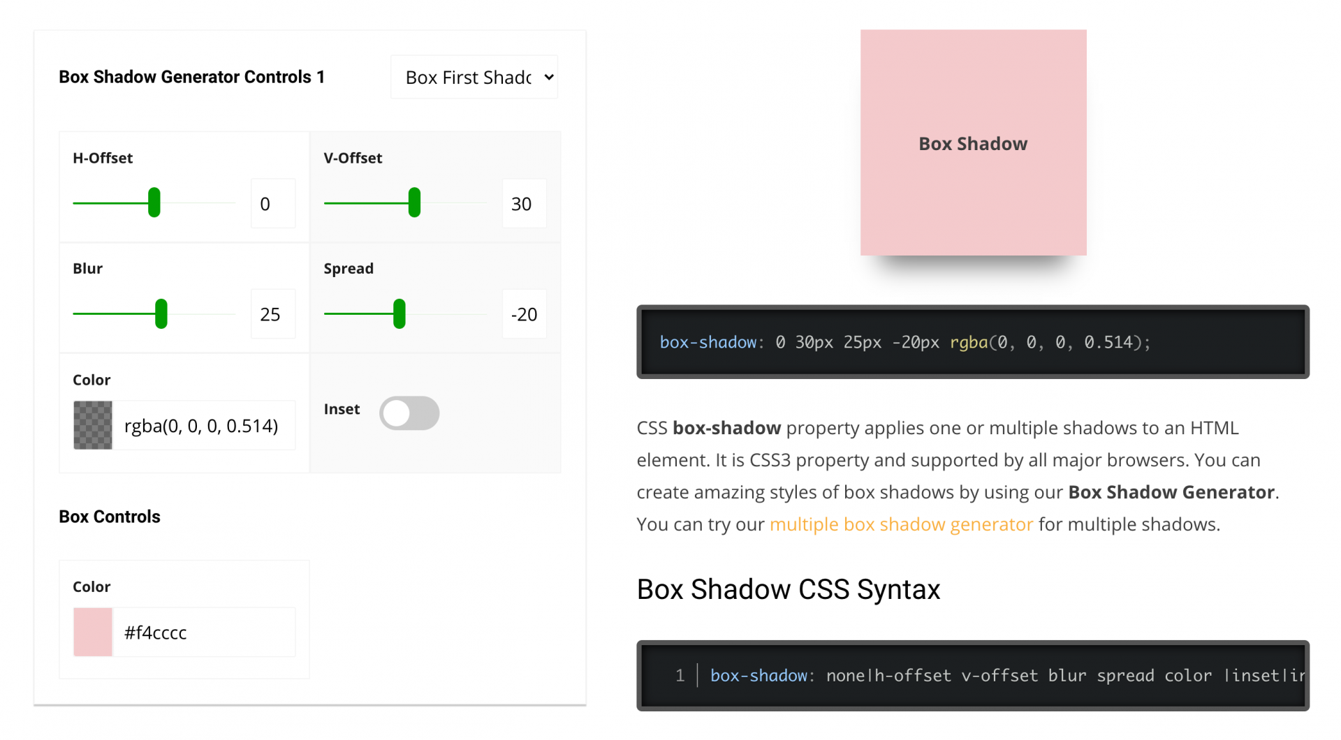 Box Shadow Generator Collection - TemplatePocket